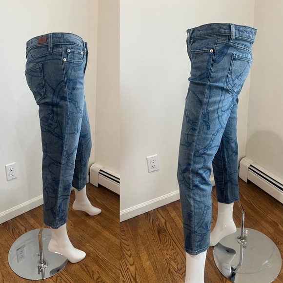 Ralph Lauren Equestrian Lasso Tack Horse Bit Crop Denim Jeans - Picture 4 of 13